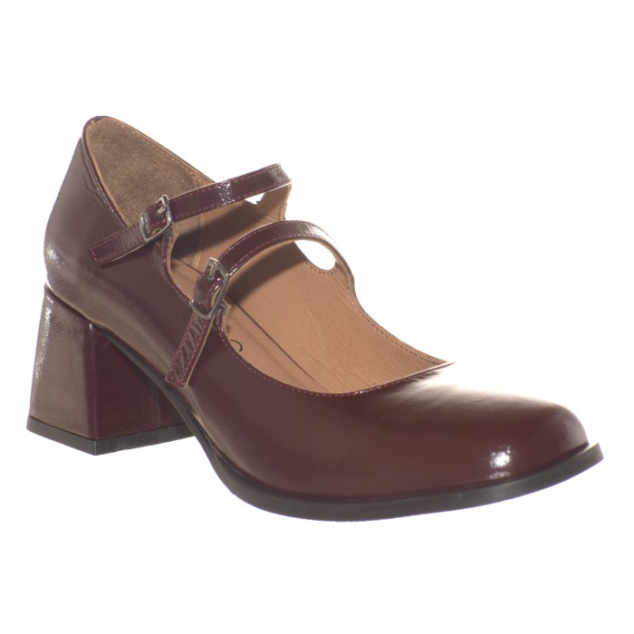  Γόβα Repo με διπλή μπαρέτα  | A50502 - Μπορντο