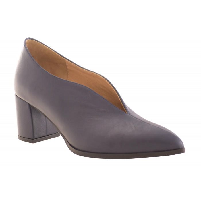 Γόβα Δερμάτινη Ανατομική V τελείωμα  5,5 cm - by  Relax Anatomic | H-55048-B01 - Μπλε