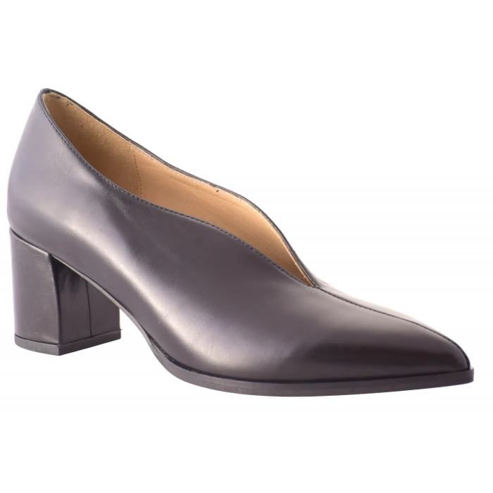 Γόβα Δερμάτινη Ανατομική V τελείωμα  5,5 cm - by  Relax Anatomic | H-55048-B01 - Μαυρο