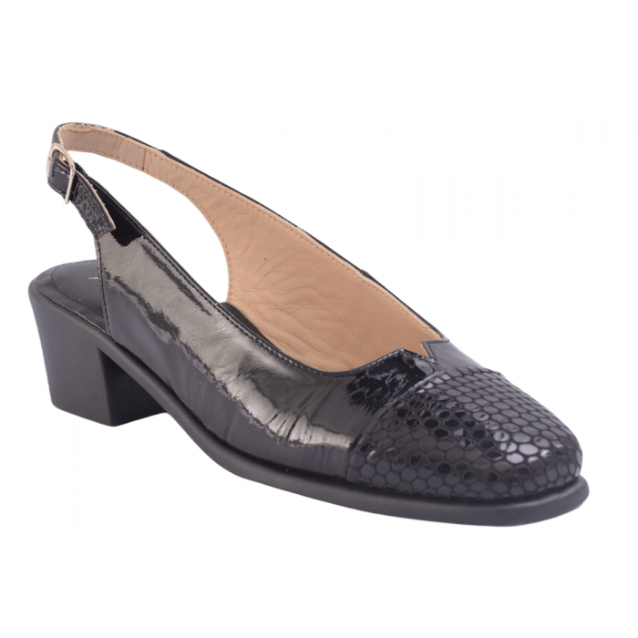 Ανατομική γόβα Relax-Anatomic  Sling-back  λουστρίνι