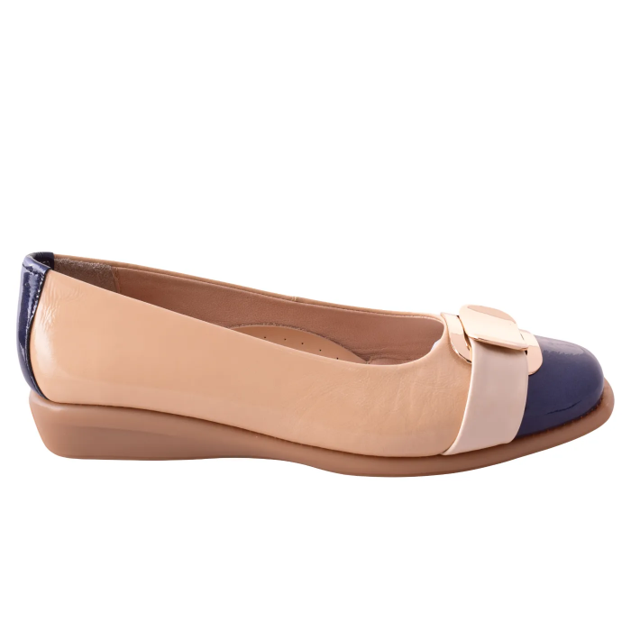 Ανατομικά Δερμάτινα Μοκασίνια by Relax Anatomic    E-2652-333 - Μπεζ | Μπλε