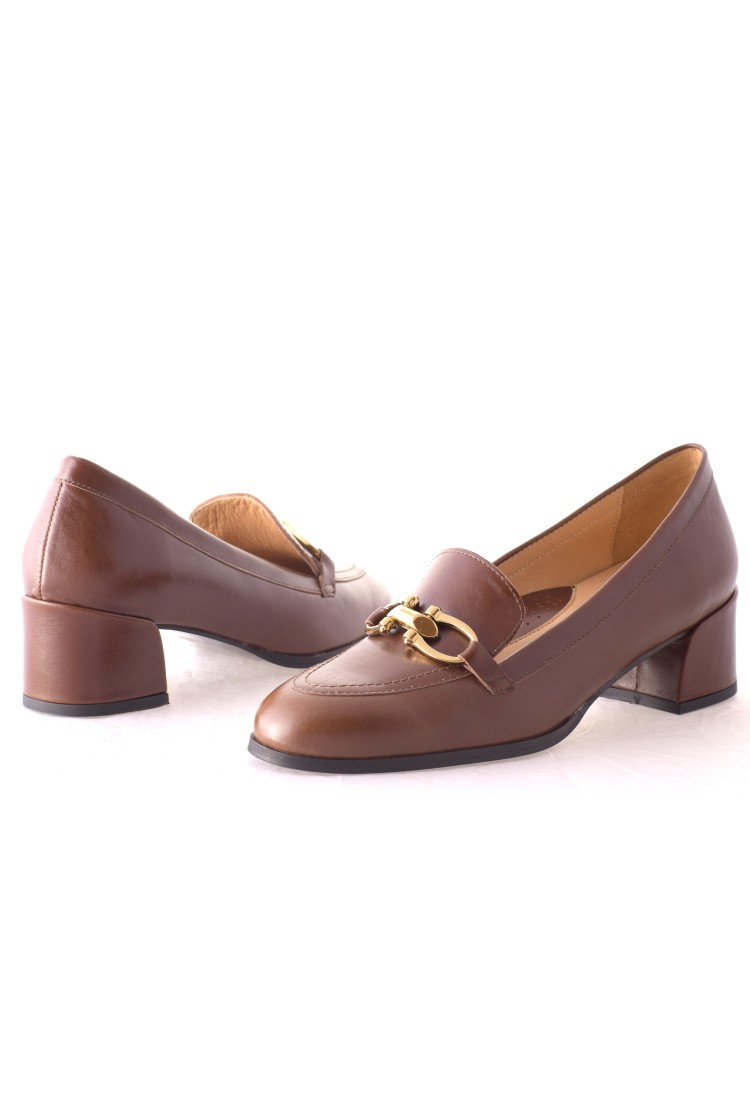 Γόβα Ανατομική Λουστρίνι με αγκράφα και κροκό  λεπτομέρεια,  4,5 cm - by  Relax Anatomic | E-5276-392