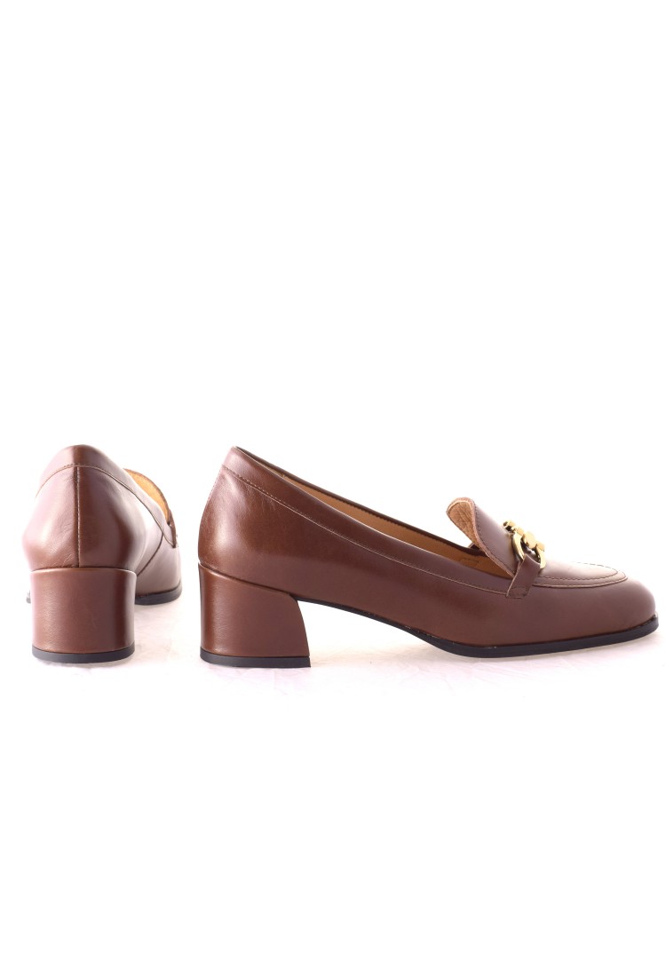 Γόβα Ανατομική Λουστρίνι με αγκράφα και κροκό  λεπτομέρεια,  4,5 cm - by  Relax Anatomic | E-5276-392