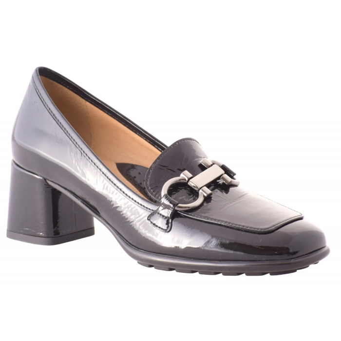 Γόβα Ανατομική Λουστρίνι με αγκράφα και κροκό  λεπτομέρεια,  4,5 cm - by  Relax Anatomic | H-46001-03 - Μαυρο