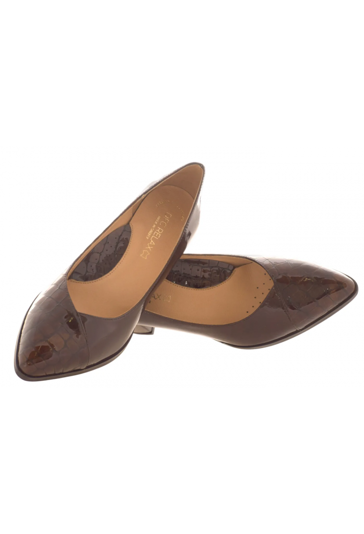 Γόβα Ανατομική Λουστρίνι Κροκό  5,5 cm - by  Relax Anatomic | H-55047-83