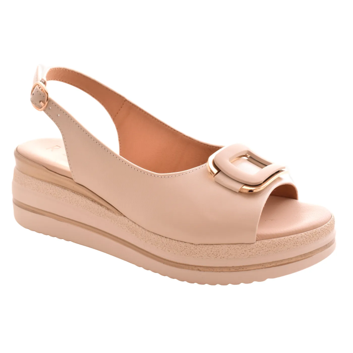 Γυναικεία Δερμάτινα  Πέδιλα  5 cm και Ανατομικό Πάτο by Repo | 18208-E6
