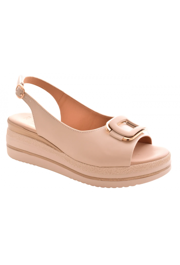 Γυναικεία Δερμάτινα  Πέδιλα  5 cm και Ανατομικό Πάτο by Repo | 18208-E6
