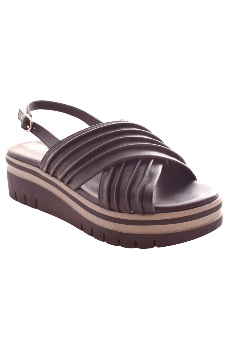 Γυναικεία Δερμάτινα  Πέδιλα 5,5 εκ με χιαστί φάσες και Ανατομικό Πάτο by REPO | 54246-Ε6