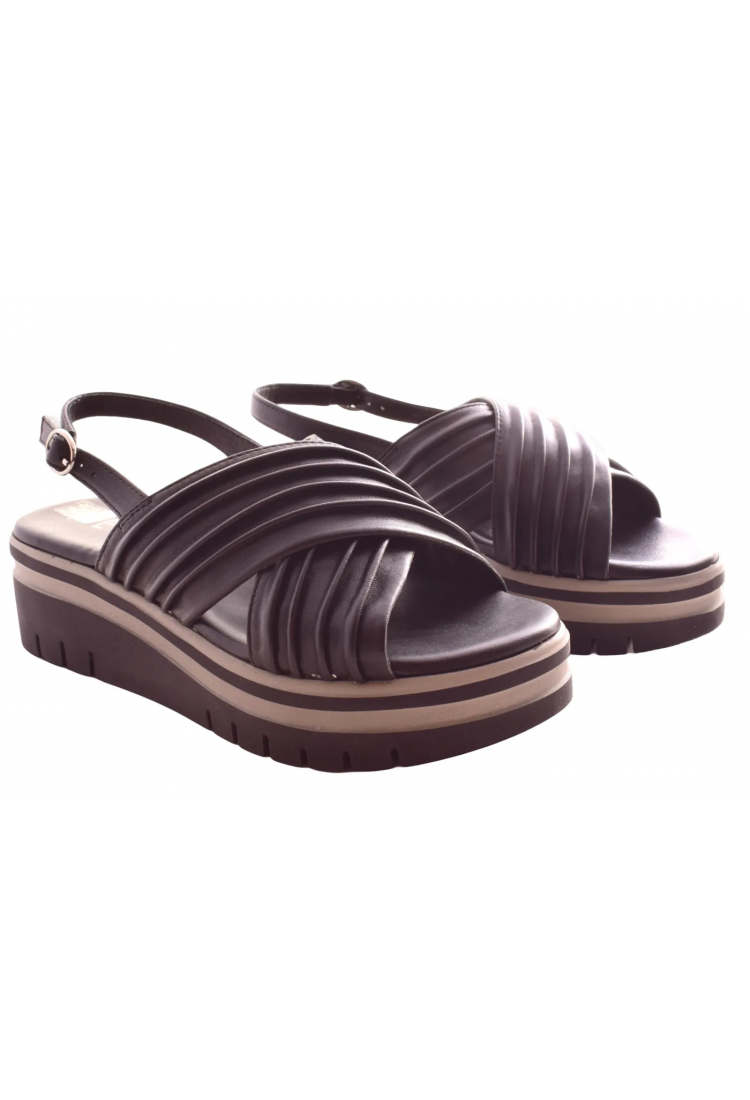 Γυναικεία Δερμάτινα  Πέδιλα 5,5 εκ με χιαστί φάσες και Ανατομικό Πάτο by REPO | 54246-Ε6