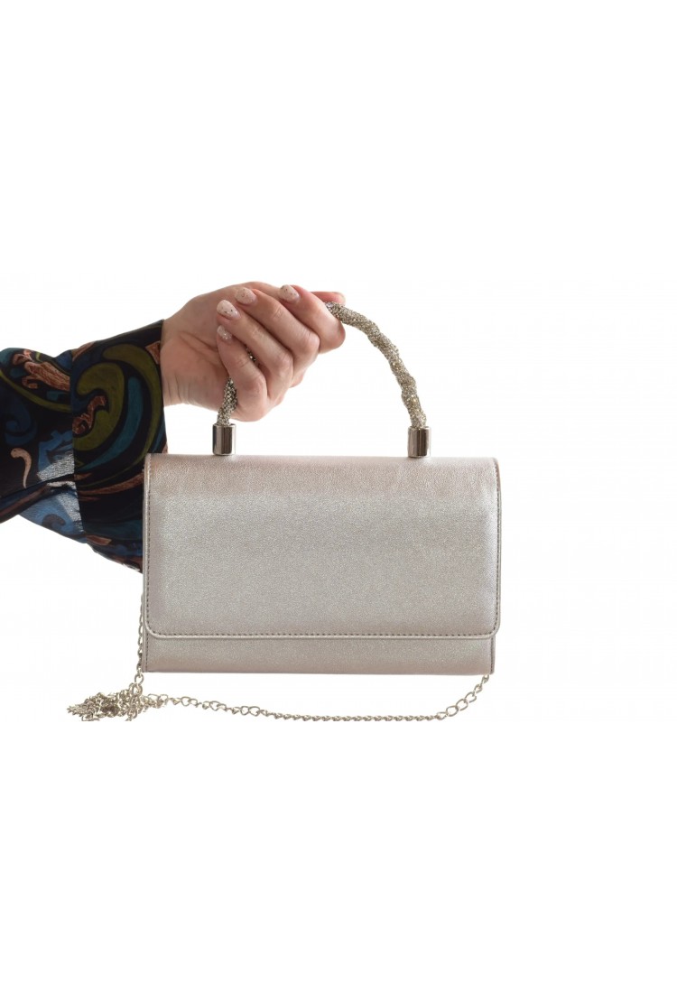 Δερμάτινο Τσαντάκι Αμπιγιέ με στρασ χερούλι  Σχ - 3505-SL