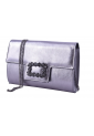 Χειροποίητη Αμπιγιέ Δερμάτινη Τσάντα Φάκελος με Κρυστάλλινη Αγκράφα  Σχ - 3604-SL