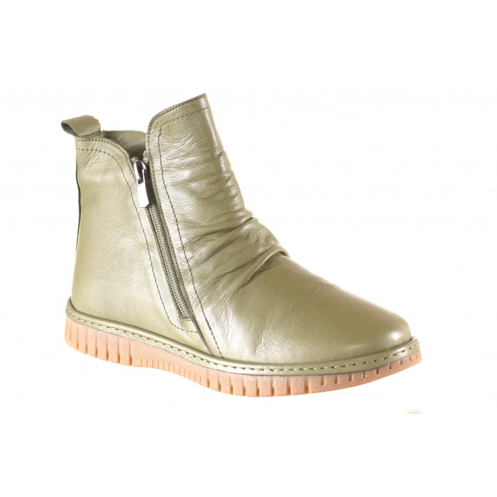 Μποτάκι Δερμάτινο by Trace  |   068.23663 - Χακι