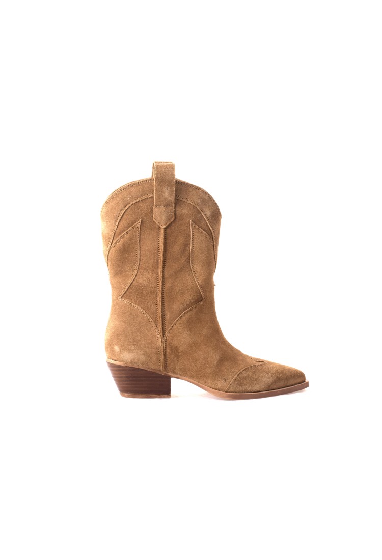 Καστόρινη Nuback Μπότα  Western Style  5 cm by Trace Collection KI-5099