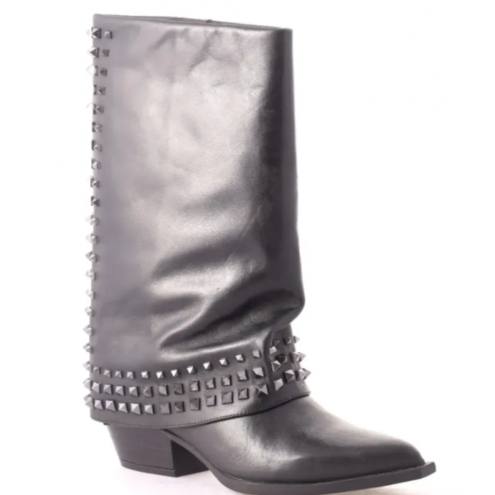 Δερμάτινη Μπότα  Western Style  4 cm by Trace Collection KI-5951 - Μαυρο  Δερμάτινη Μπότα  Western Style  4 cm by Trace Collection KI-5951 - Μαυρο