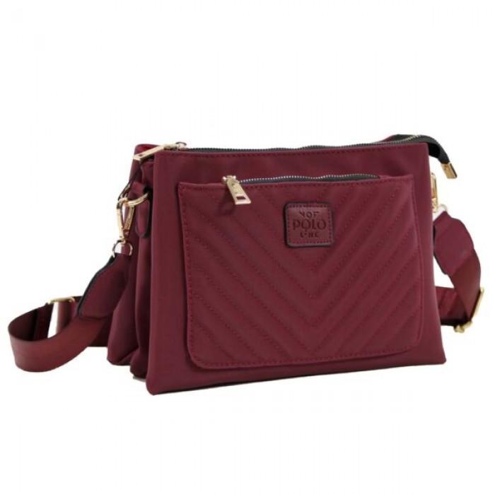 POLO LINE VQF | Γυναικεία Τσάντα ώμου - 1957 | Βουργουνδία - Μαύρο POLO LINE VQF | Γυναικεία Τσάντα ώμου - 1957 | Βουργουνδία - Μαύρο