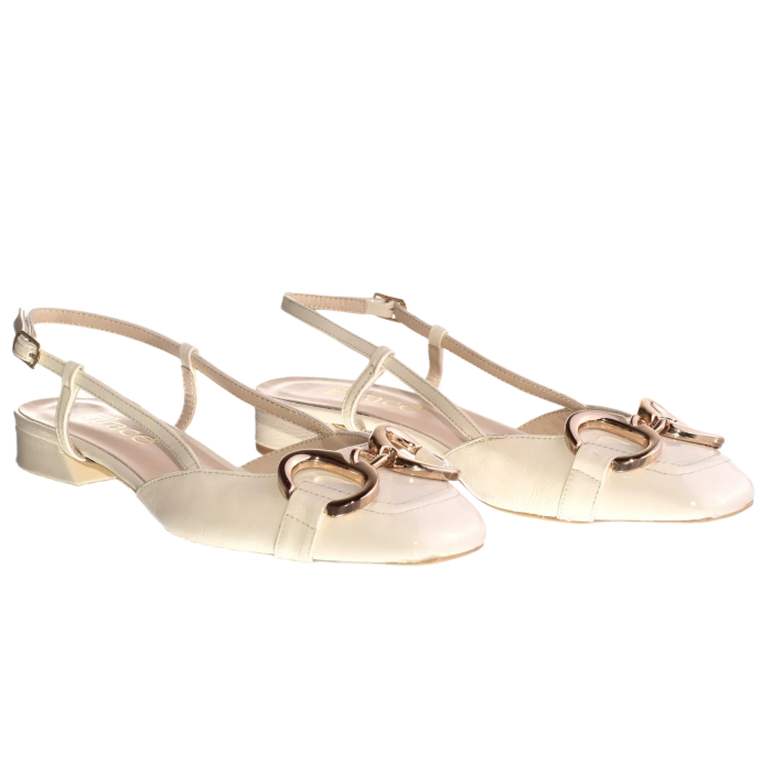 Πέδιλο Δερμάτινο  Χαμηλό Τακούνι 2εκ  | 63-KX