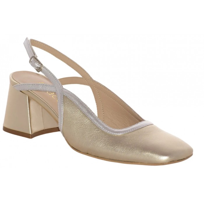 Εξώφτερνη γόβα Λουστρίνι  με πλακάκι τακούνι και αγκράφα |  K7-24-KX