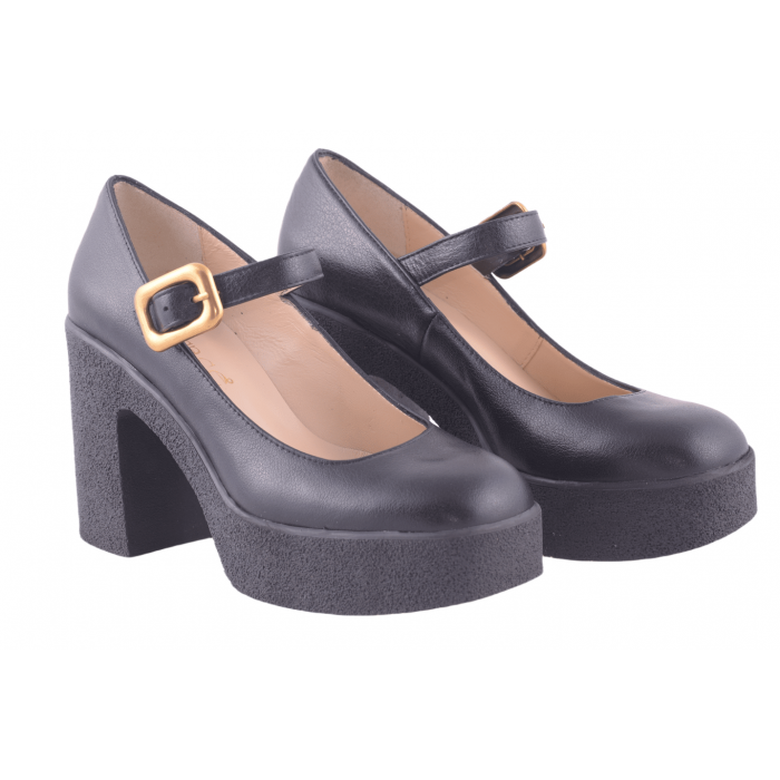 Γόβα με μπαρέτα - τακούνι 10εκ και φιάπα 3,0 εκ -  Vittoria by Trace - X35-23-KX - Μαυρο