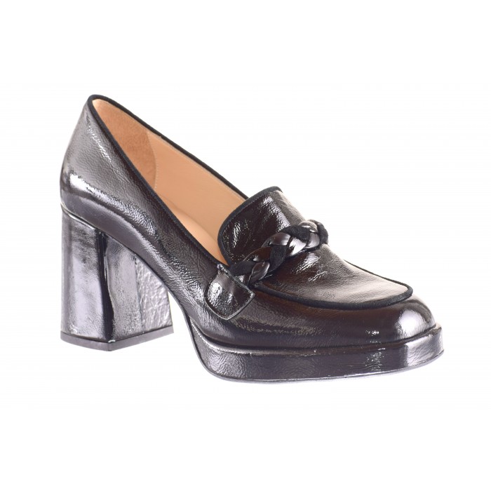 Γόβα Μαλακό Λουστρίνι  με Φιάπα - 8,5 εκ. + 1.5 εκ by Trace | X42-23-KX - Μαυρο