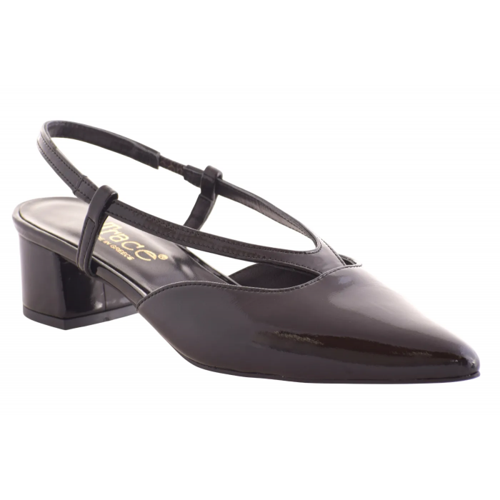 Δερμάτινη Γόβα σε Λουστρίνι  Trace 4εκ.  -  0065-MT - Μαυρο