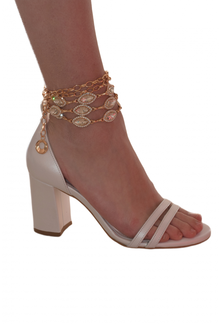 Νυφικά πέδιλα  ankle-strap Jusmine  || 501-MT