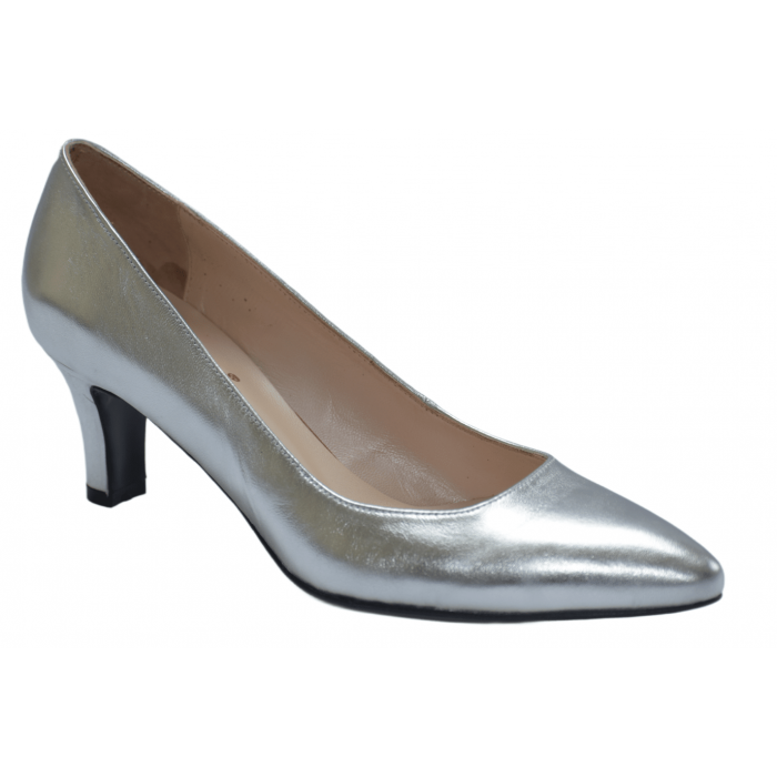 Γόβα Δερμάτινη Kate  by Trace - 514-MT - Ασημι