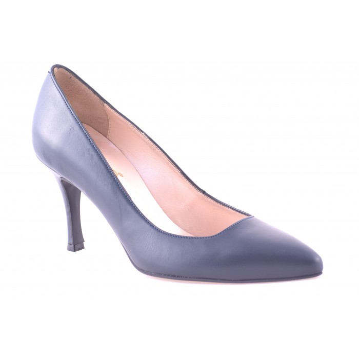 Δερμάτινη Χειροποίητη Γόβα - τακούνι 8 cm  by Trace - 750-MT - Μπλε