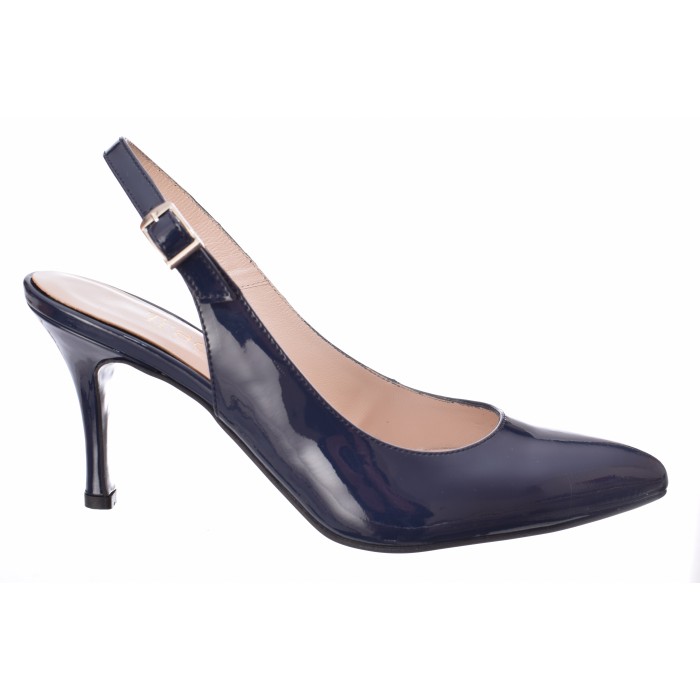 Γόβα εξώφτερνη  8εκ.  - Sharina blue by Trace - 752-blk-MT