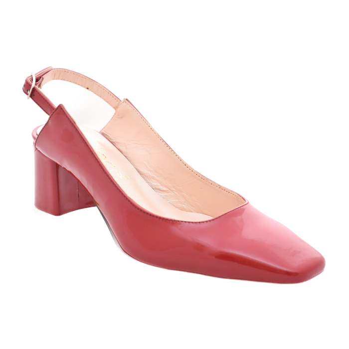 Korina Δερμάτινη Γόβα Λουστρίνι by Trace - Μπορντο