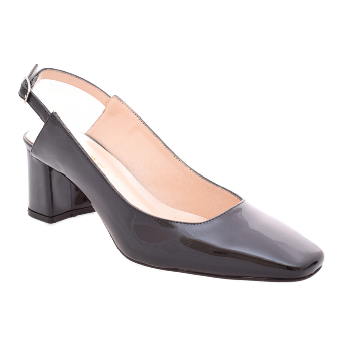 Korina Δερμάτινη Γόβα Λουστρίνι by Trace - Μαυρο