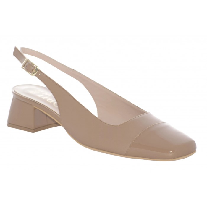 Εξώφτερνη Γόβα  Trace - δέρμα-λουστρίνι 4εκ,   |  1379-ST - Μπεζ