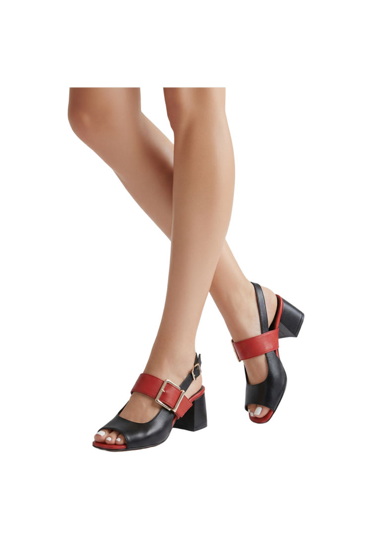 Δερμάτινα Πέδιλα Βαβουλάς 6.5 εκ τακούνι - 44.059-VAV