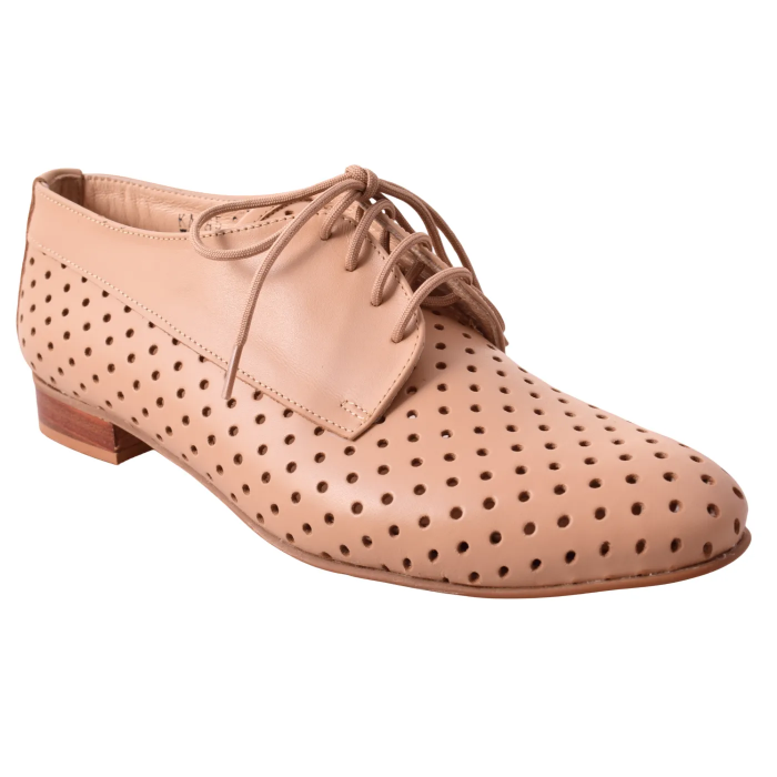 Γυναικείο Δερμάτινο Oxford Διάτρητο – Βαβουλάς  45.021-VAV - Μπεζ