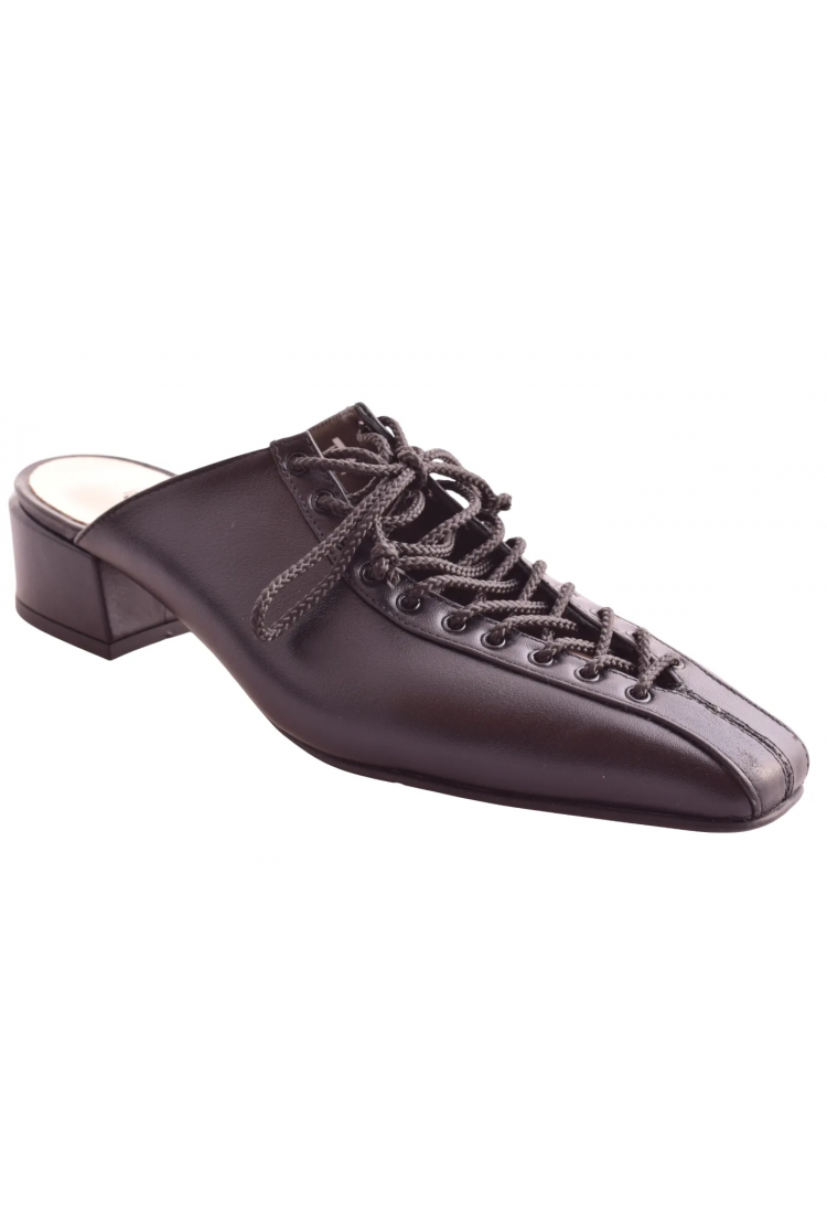 Γυναικεία Δερμάτινα Mules με διακοσμητικά γορδόνια , 4 εκ Ελληνικής Κατασκευής Βαβουλάς  | 45.028-VAV