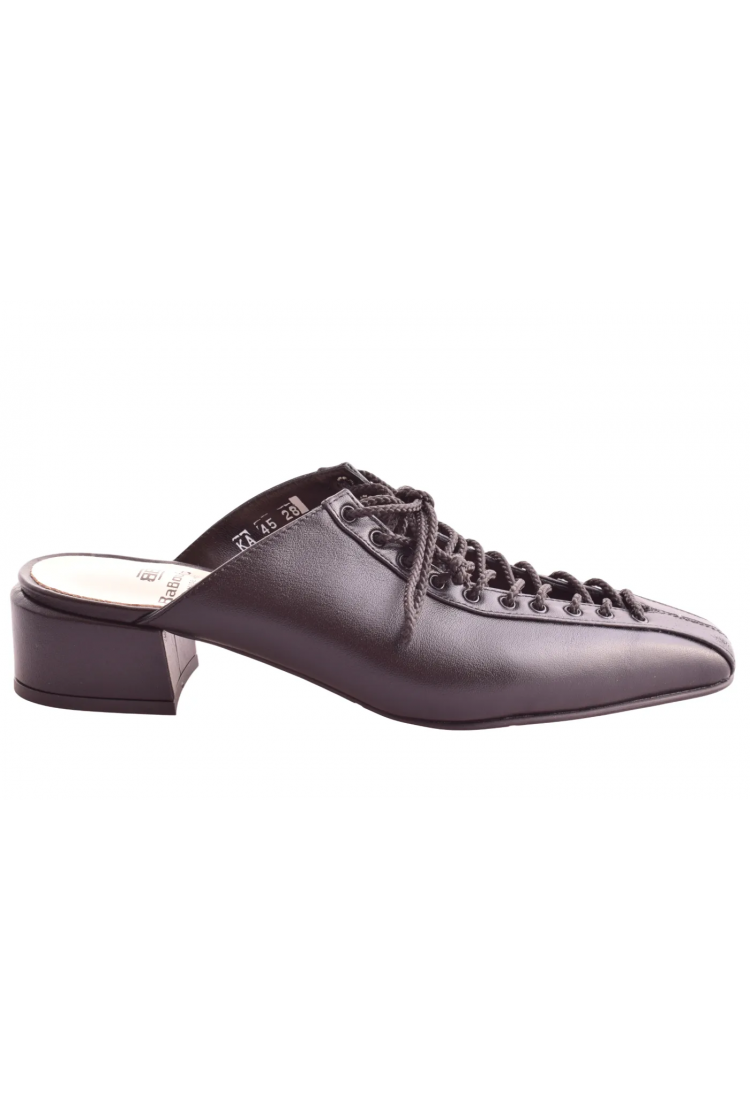 Γυναικεία Δερμάτινα Mules με διακοσμητικά γορδόνια , 4 εκ Ελληνικής Κατασκευής Βαβουλάς  | 45.028-VAV
