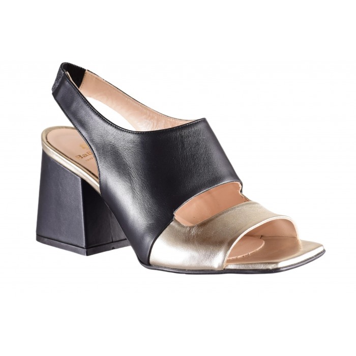 Πέδιλο Μαύρο & Πλατίνα με Φιάπα  Agentina by Vavoulas | 45.072 - Μαύρο | Χρυσό