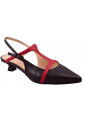 Δερμάτινες Slingback Γόβες Βαβουλάς – Δίχρωμες με Kitten Heel 4 εκ.    48.032-VAV