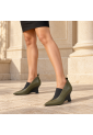 Vavoulas Collection Γυναικεία Δερμάτινα Μποτάκια Λαδί με Περίτεχνο Τακούνι 7,5 εκ.  - 50.048-VAV