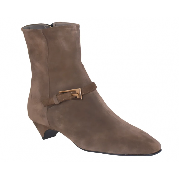 Δερμάτινα - Καστόρινα μποτάκια Vavoulas με αγκράφα και φερμουάρ  |  Art 3FW-33  - Καφε