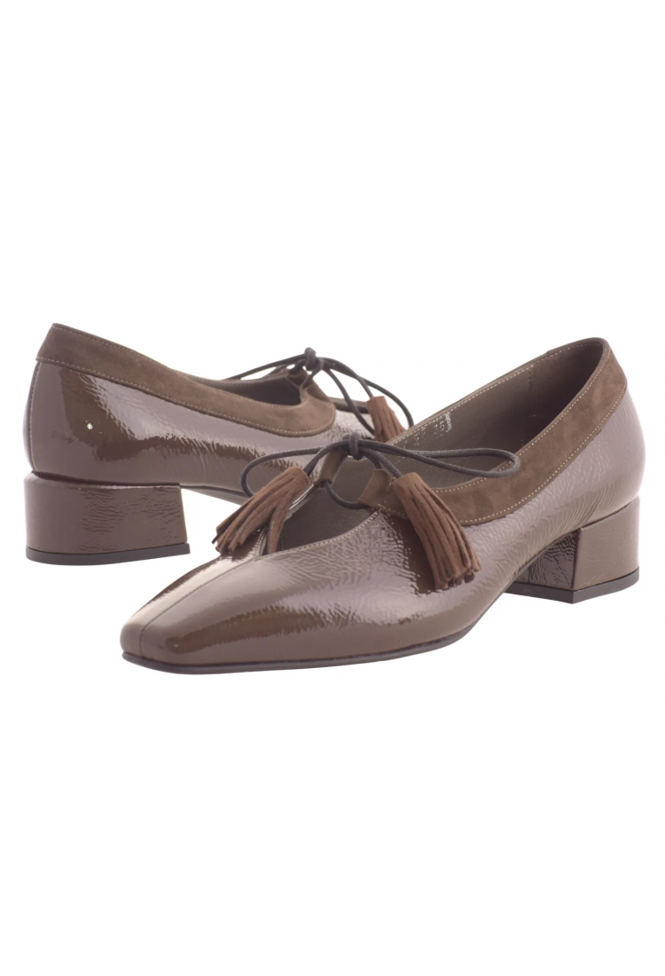 Γόβα Λουστρίνι και Καστόρι με Γορδόνια και Τακούνι 3,5 εκ.  by Vavoulas   - Art 5FW35-VAV