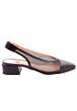 Γυναικείες Δερμάτινες Slingback Γόβες Βαβουλά με Διαφάνεια & Λουστρίνι – Άνετο Τακούνι 4 εκ   Art.6SS27-VAV