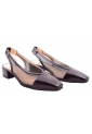 Γυναικείες Δερμάτινες Slingback Γόβες Βαβουλά με Διαφάνεια & Λουστρίνι – Άνετο Τακούνι 4 εκ   Art.6SS27-VAV