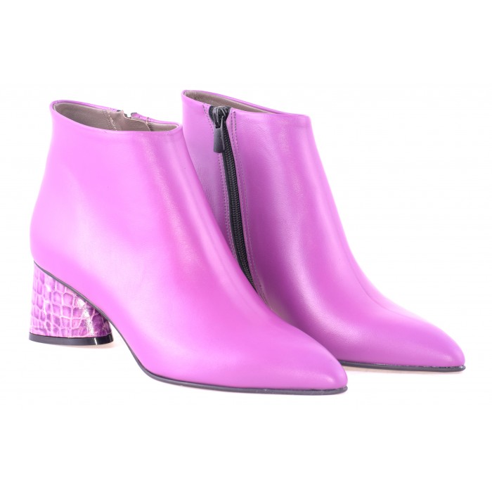 Δερμάτινα μποτάκια FW-50.053-VAV - Φουξια