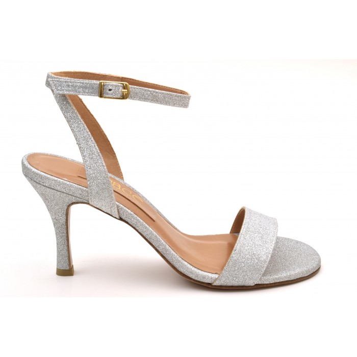 Πέδιλο Glitter 8 cm- Lucia by Trace - 301-Silver-PA
