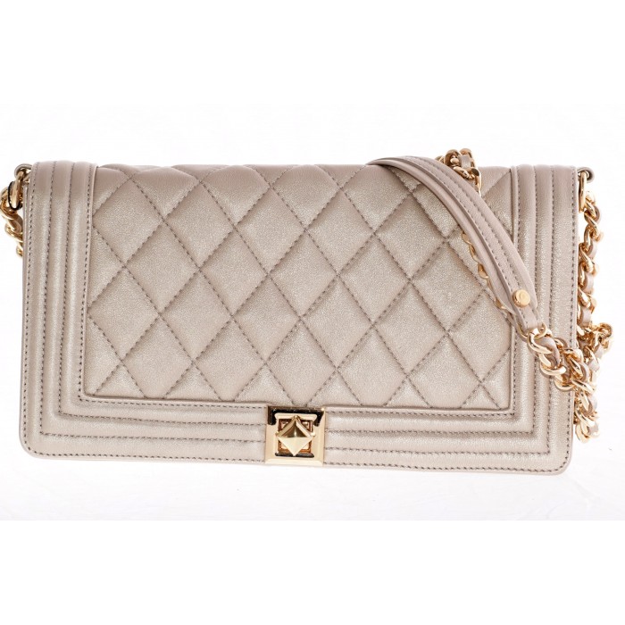 Τσάντα Ώμου Δερμάτινη  καπιτονέ  | 2671 - Αμμου